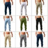 Clearance stock of cross-border best-selling men's European and American sports trousers, summer loose, casual and breathable cotton and linen trousers details Picture